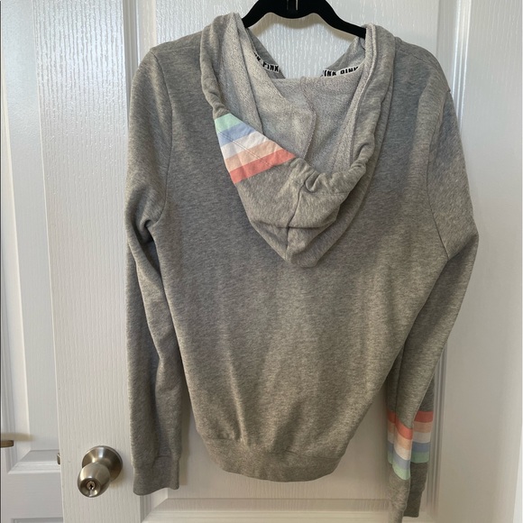 PINK - Grey zip up hoodie, size M - Picture 2 of 4